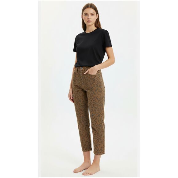 Universal Thread Denim - Universal Thread Brown Leopard-Print Skinny Jeans